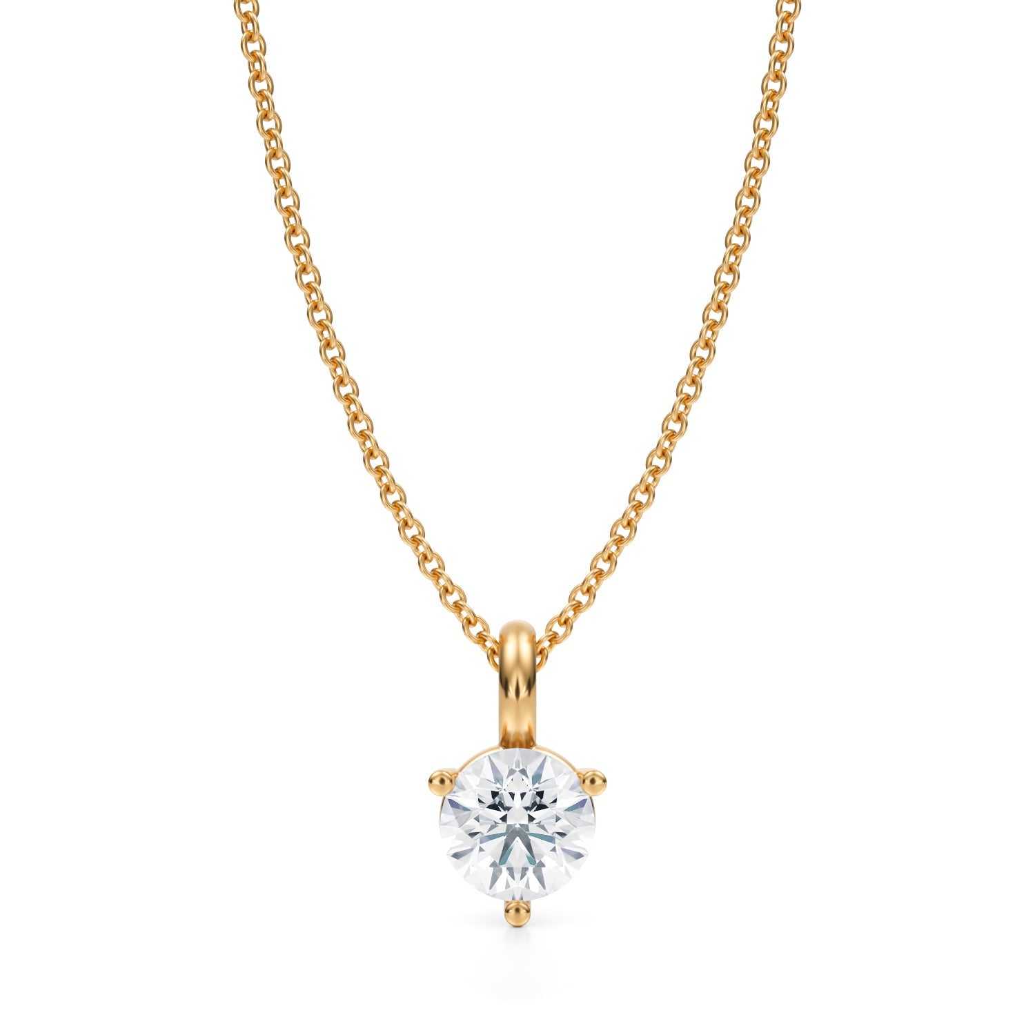 3/4 Carat Round Lab Grown Diamond Solitaire Pendant - Michael Gabriels