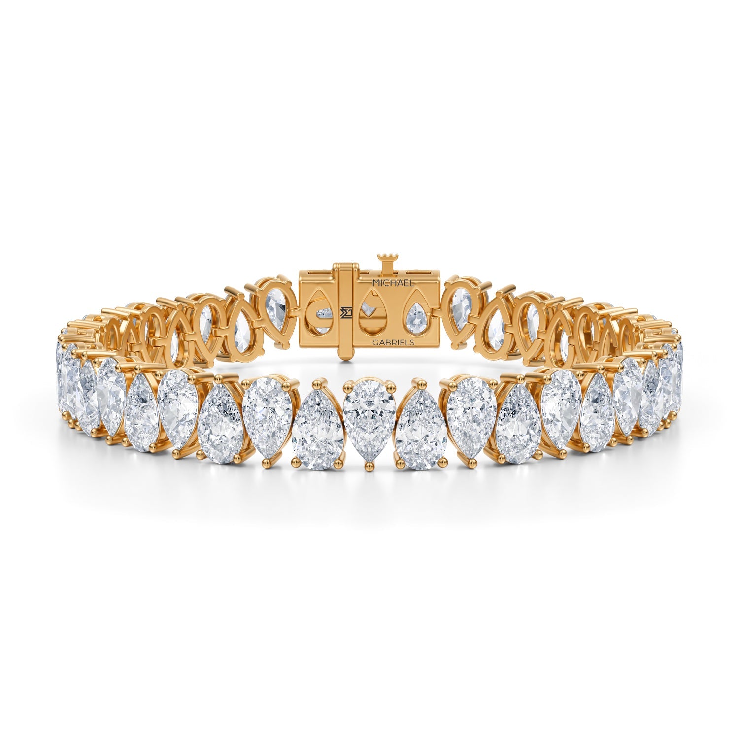 35 Carat Pear Tennis Bracelet - Michael Gabriels