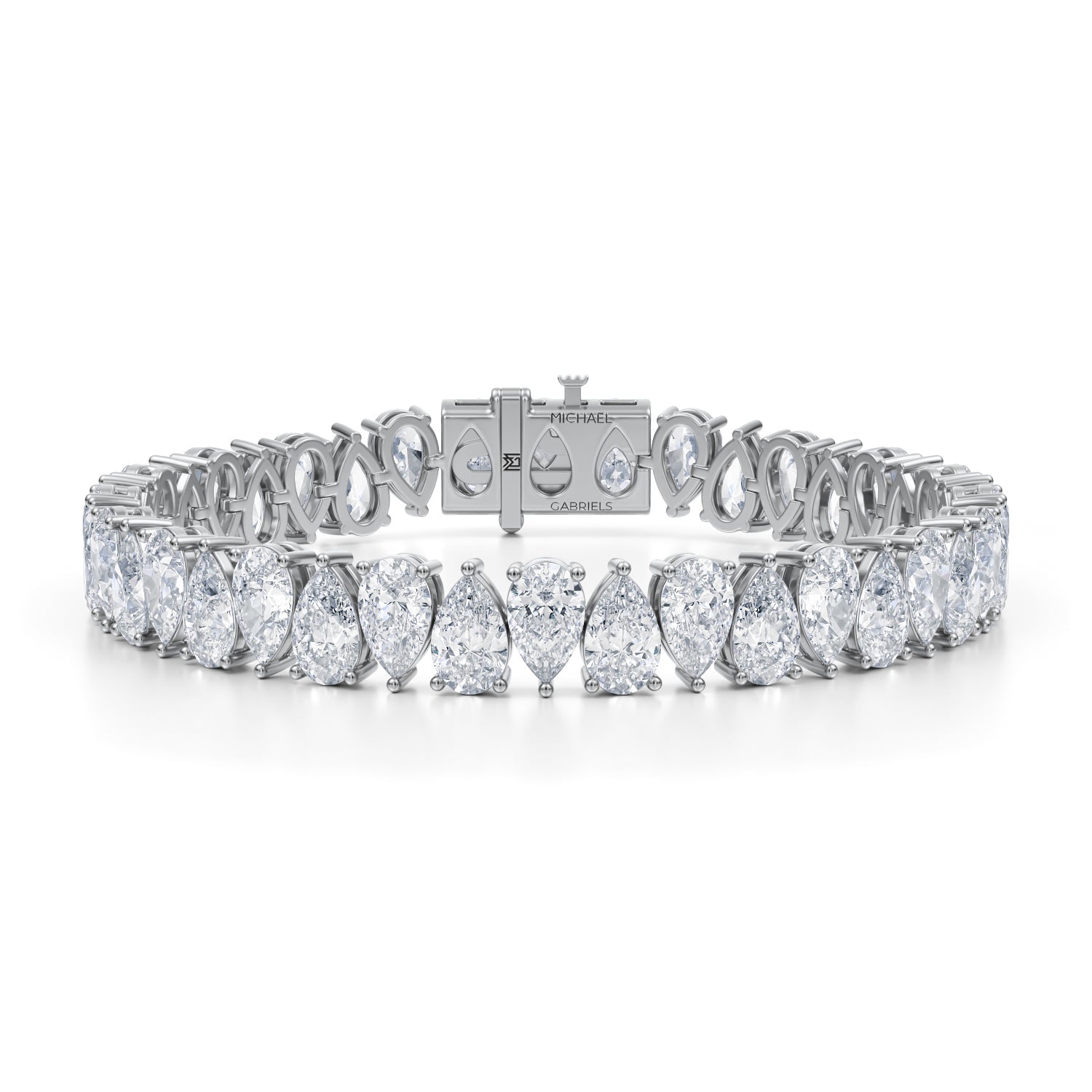 35 Carat Pear Tennis Bracelet - Michael Gabriels