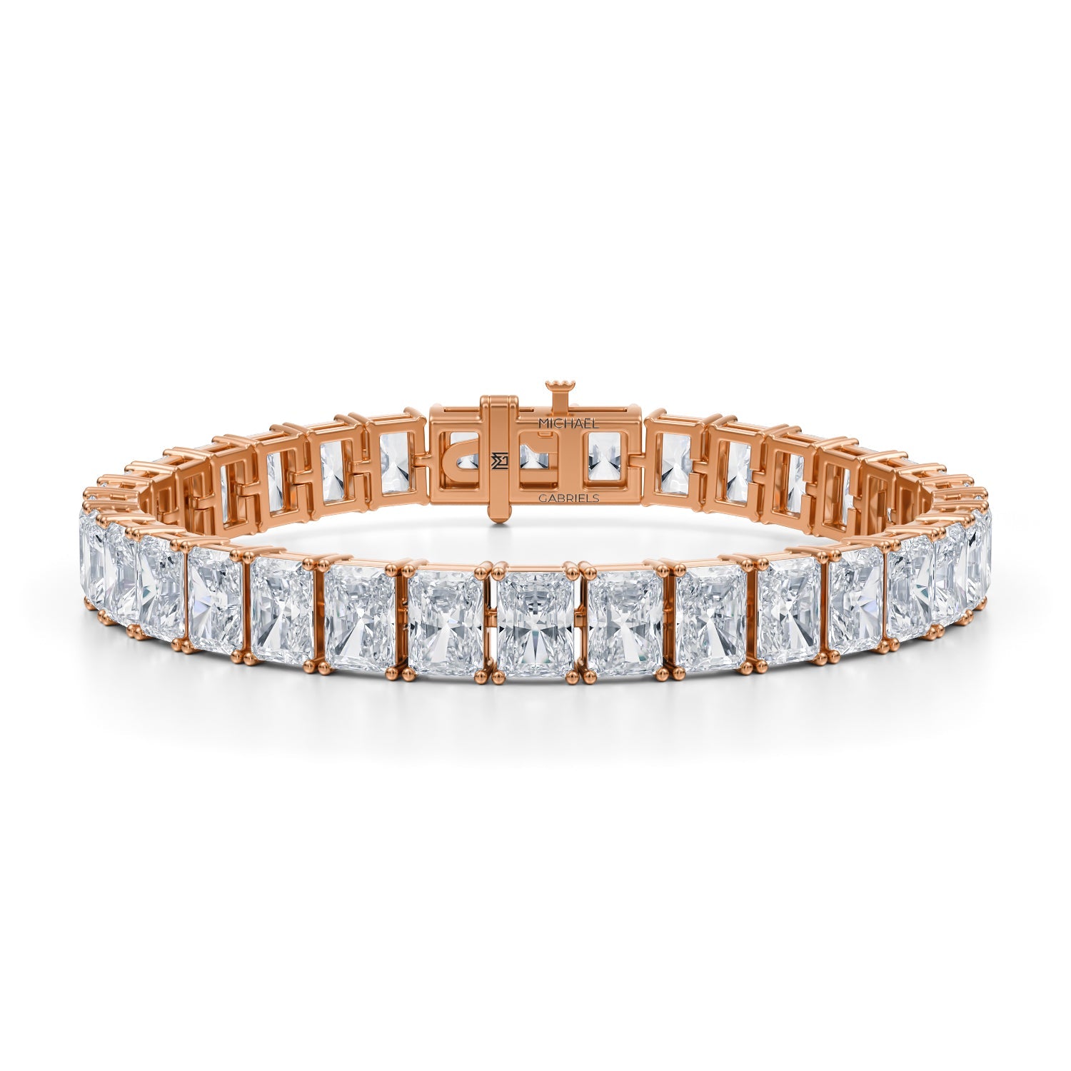 35 Carat Radiant Lab Grown Diamond Tennis Bracelet Michael Gabriels