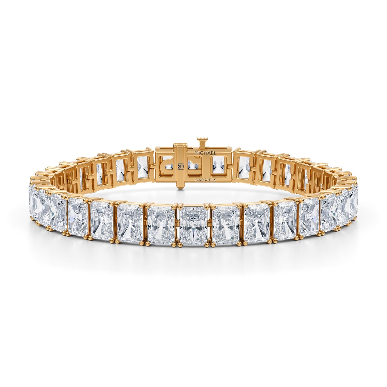 35 Carat Radiant Lab Grown Diamond Tennis Bracelet | Michael Gabriels