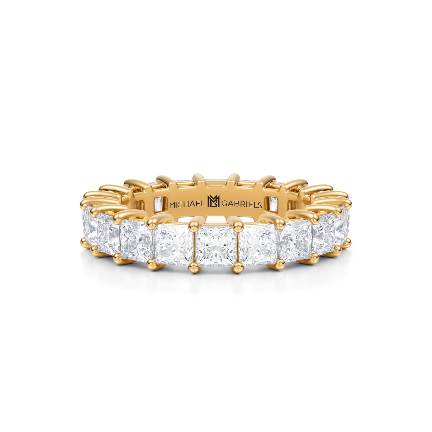 4 Carat Princess Cut Lab Grown Diamond Basket Eternity Band - Michael Gabriels