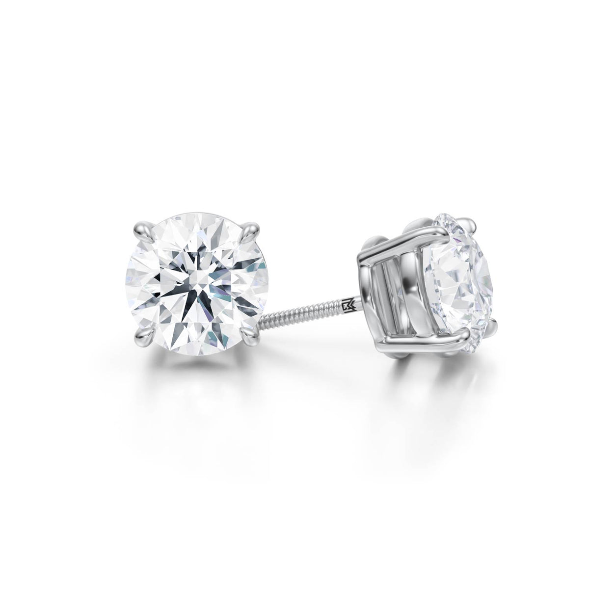 5 Carat Round Lab Grown Diamond Stud Earrings | Michael Gabriels