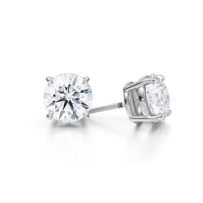 5.00 Carat Total Weight Round Lab Grown Diamond Stud Earrings (Certified F VS1) - Michael Gabriels