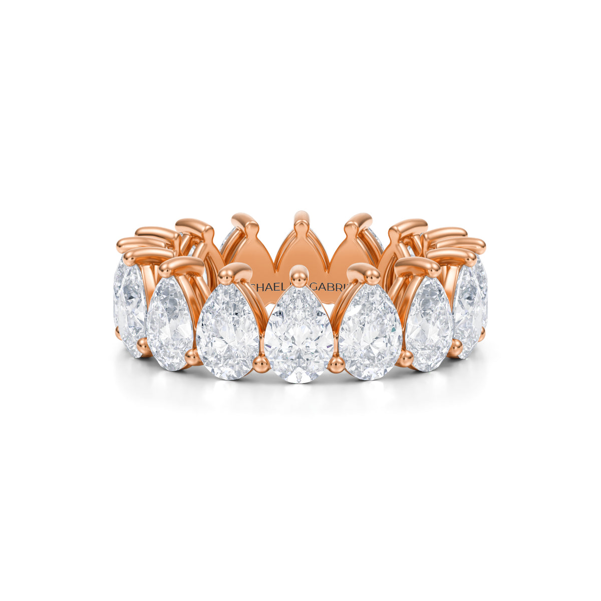 5 Carat Pear Lab Grown Diamond Basket Eternity Band