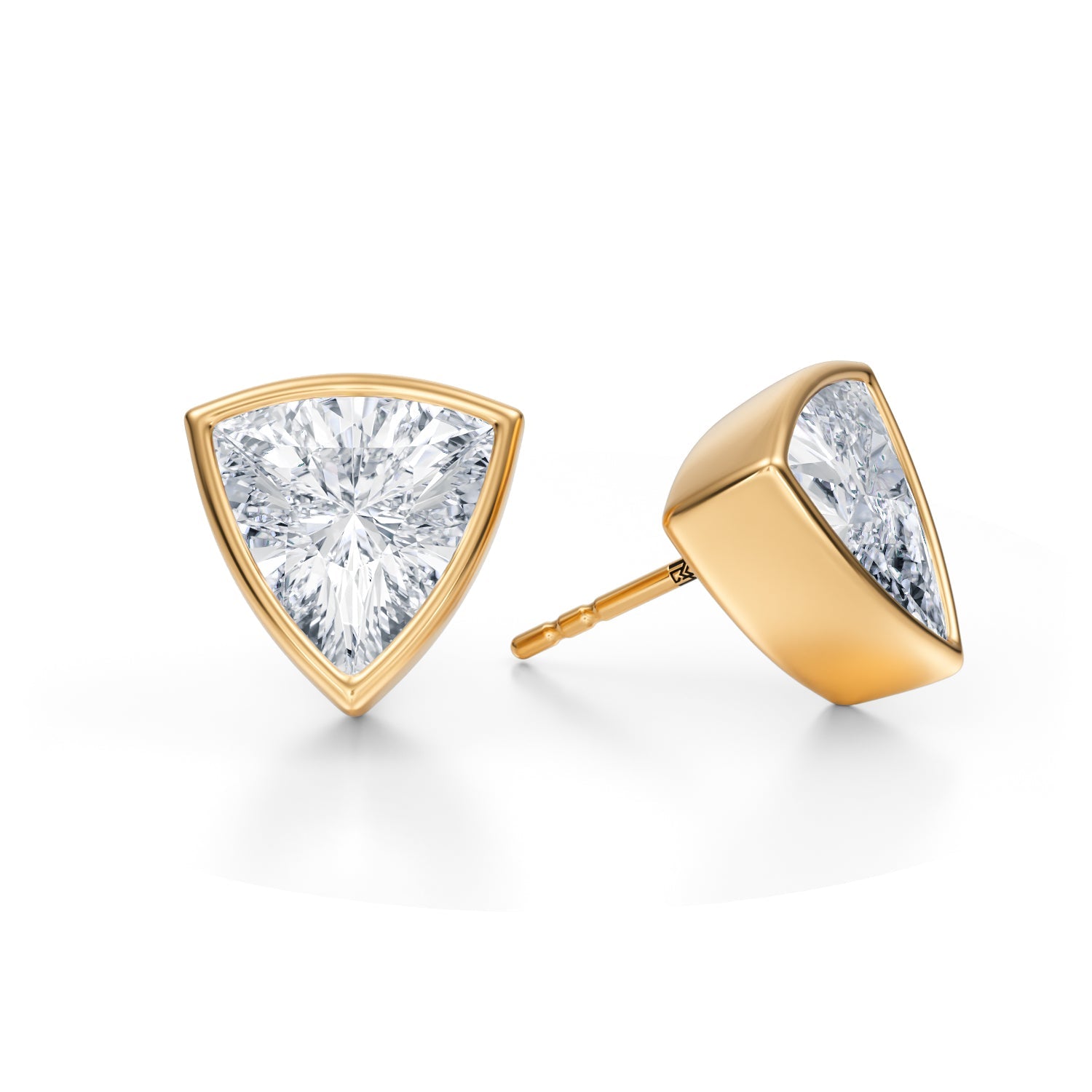5 Carat Trillion Bezel Stud Lab Grown Diamond Earrings - Michael Gabriels