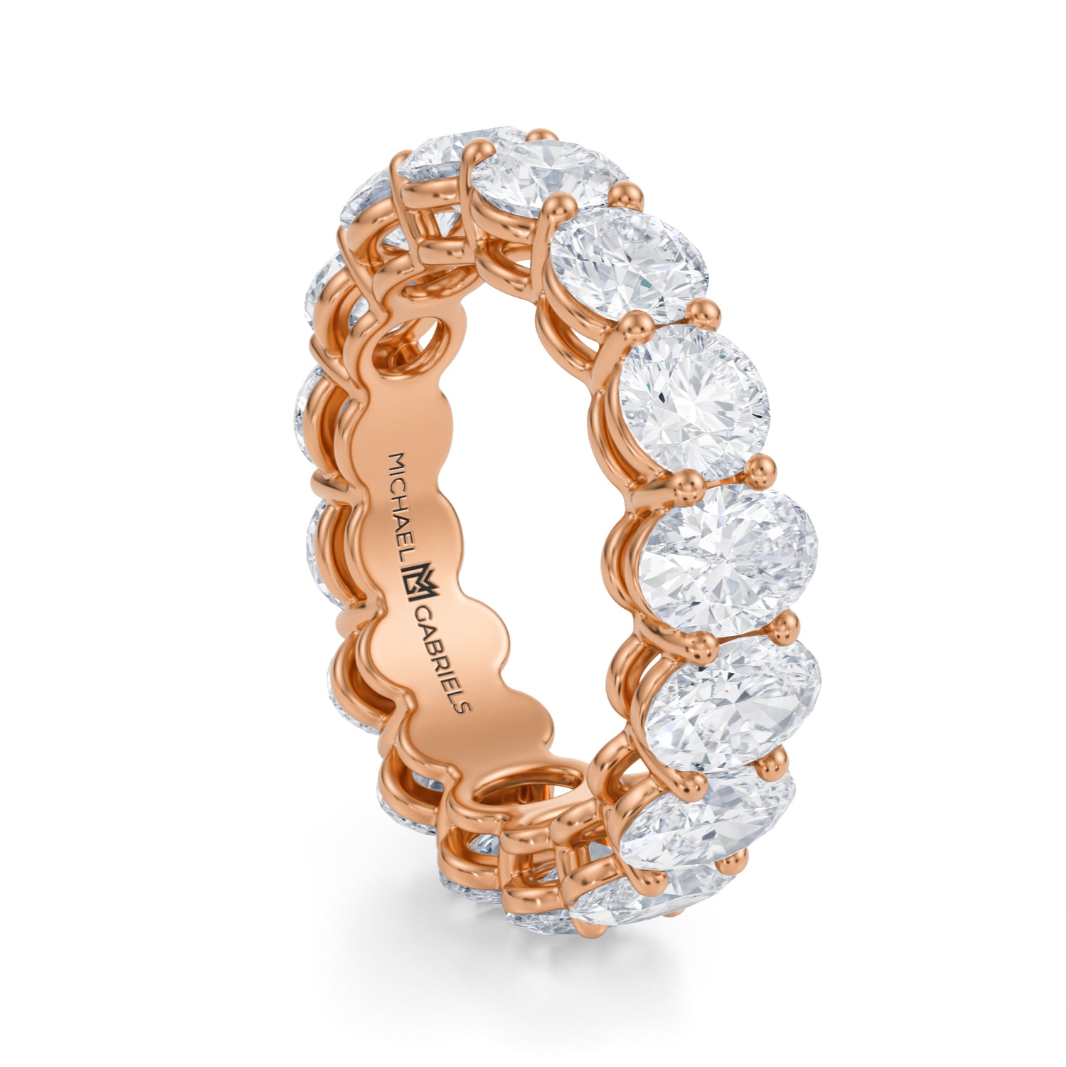 6 Carat Oval And Round Eternity Ring - Michael Gabriels