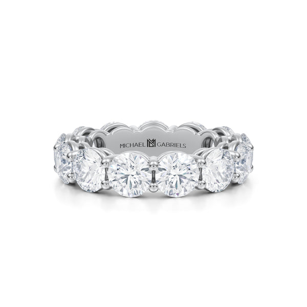 6 Carat Round Lab Grown Diamond Basket Eternity Band