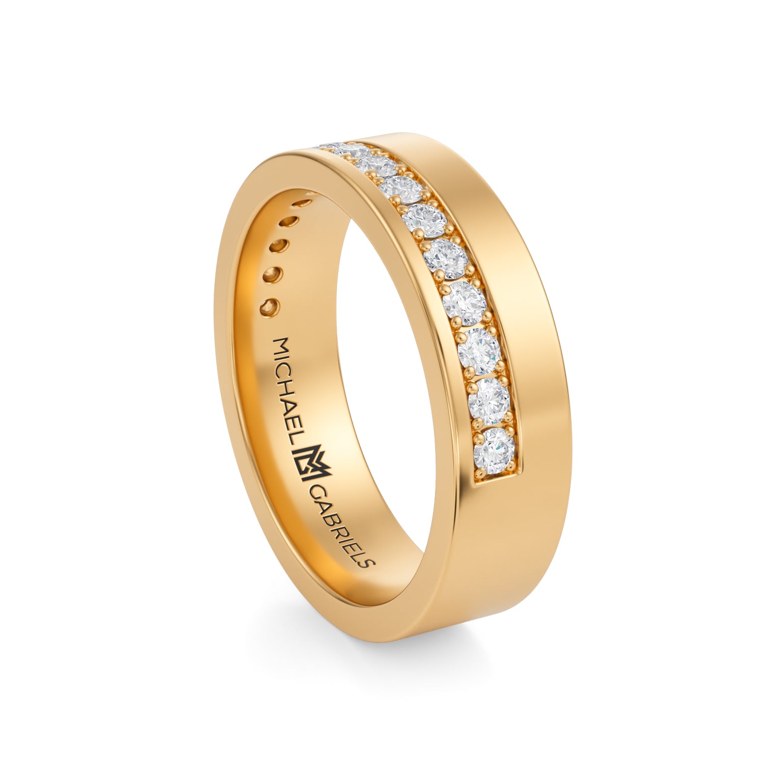 6mm Flat Edge Halfway Lab Diamond Band - 1/2 Ct. - Michael Gabriels