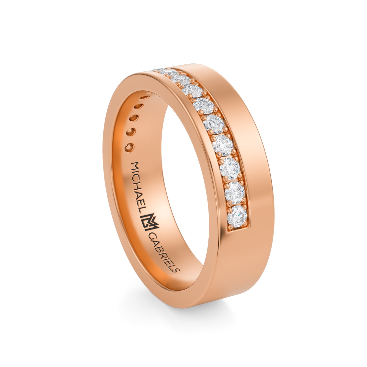 6mm Flat Edge Halfway Lab Diamond Band - 1/2 Ct. - Michael Gabriels