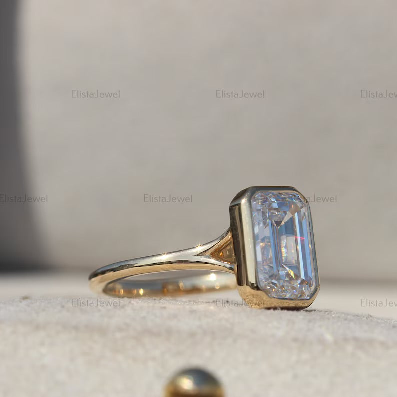 Classic Emerald Bezel Solitaire Ring (2.00 Carat F-VVS2) $2,975  HG