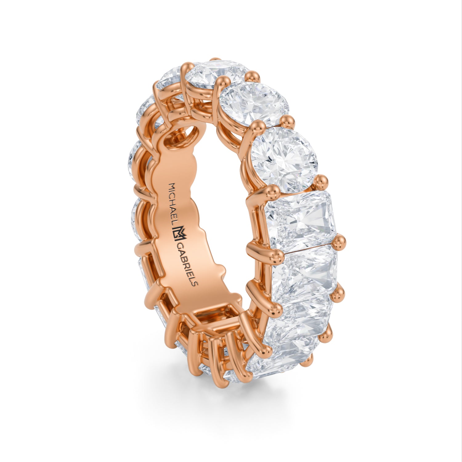 8 Carat Radiant And Round Eternity Ring - Michael Gabriels