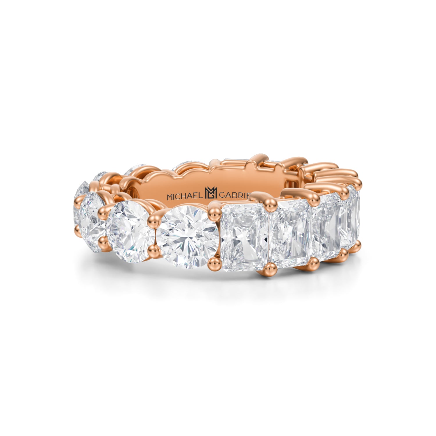 8 Carat Radiant And Round Eternity Ring - Michael Gabriels