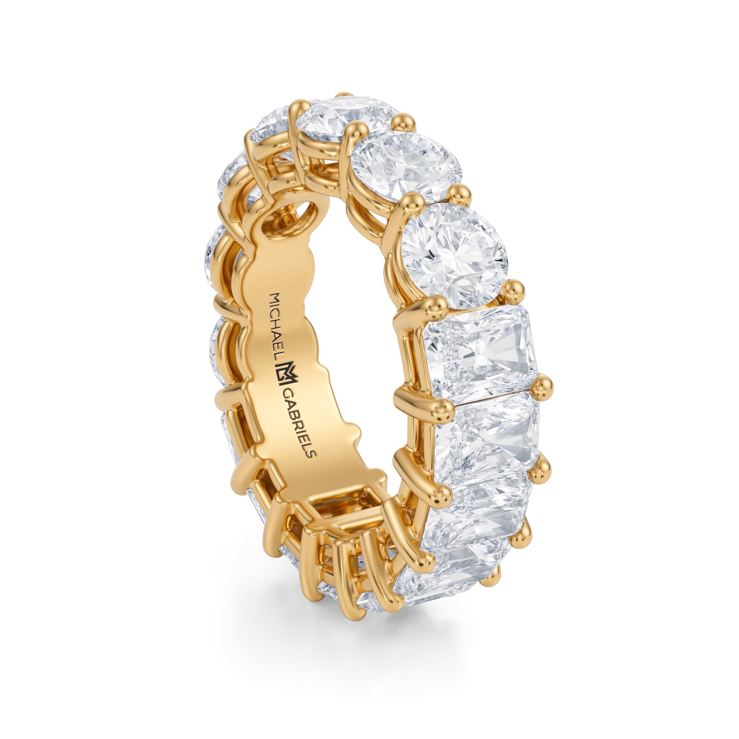 8 Carat Radiant And Round Eternity Ring - Michael Gabriels