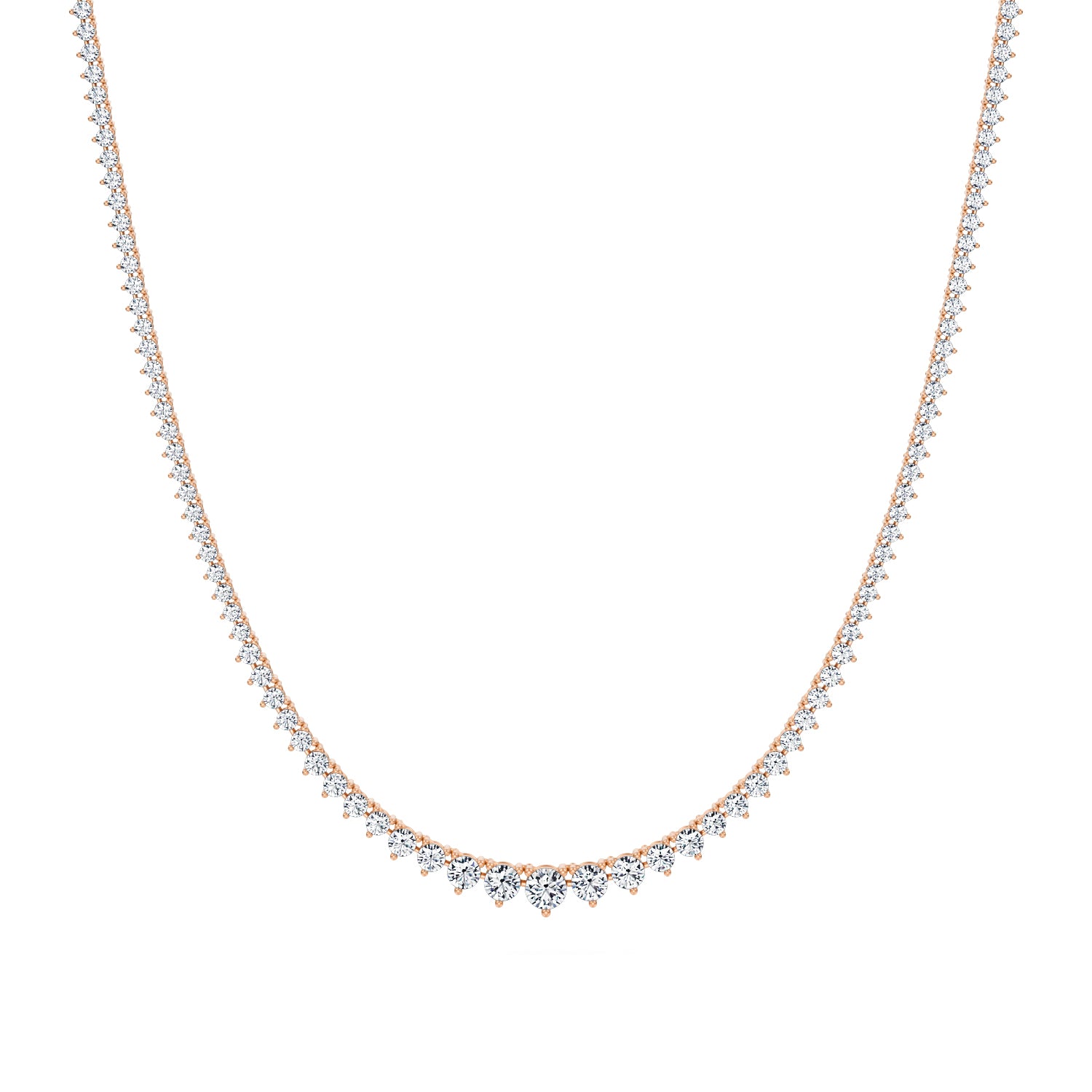 Lab Grown Diamond Graduated Tennis Necklace