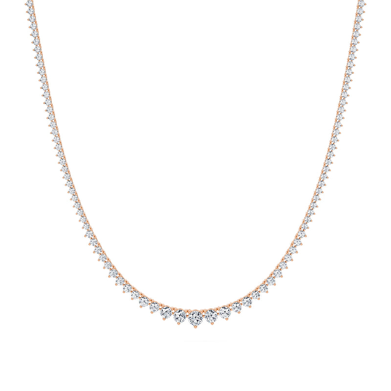 5 Carat Lab Grown Diamond Graduated Tennis Necklace