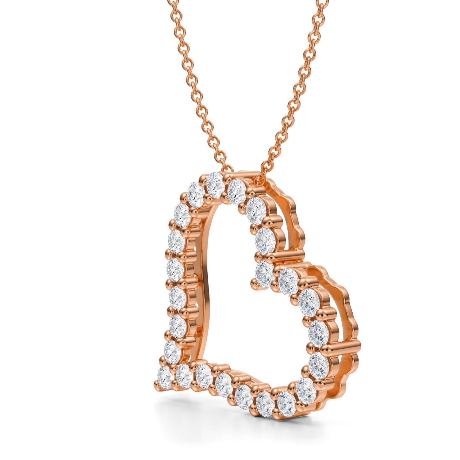 Lab Grown Diamond 2 Way Heart Necklace | 1 ctw