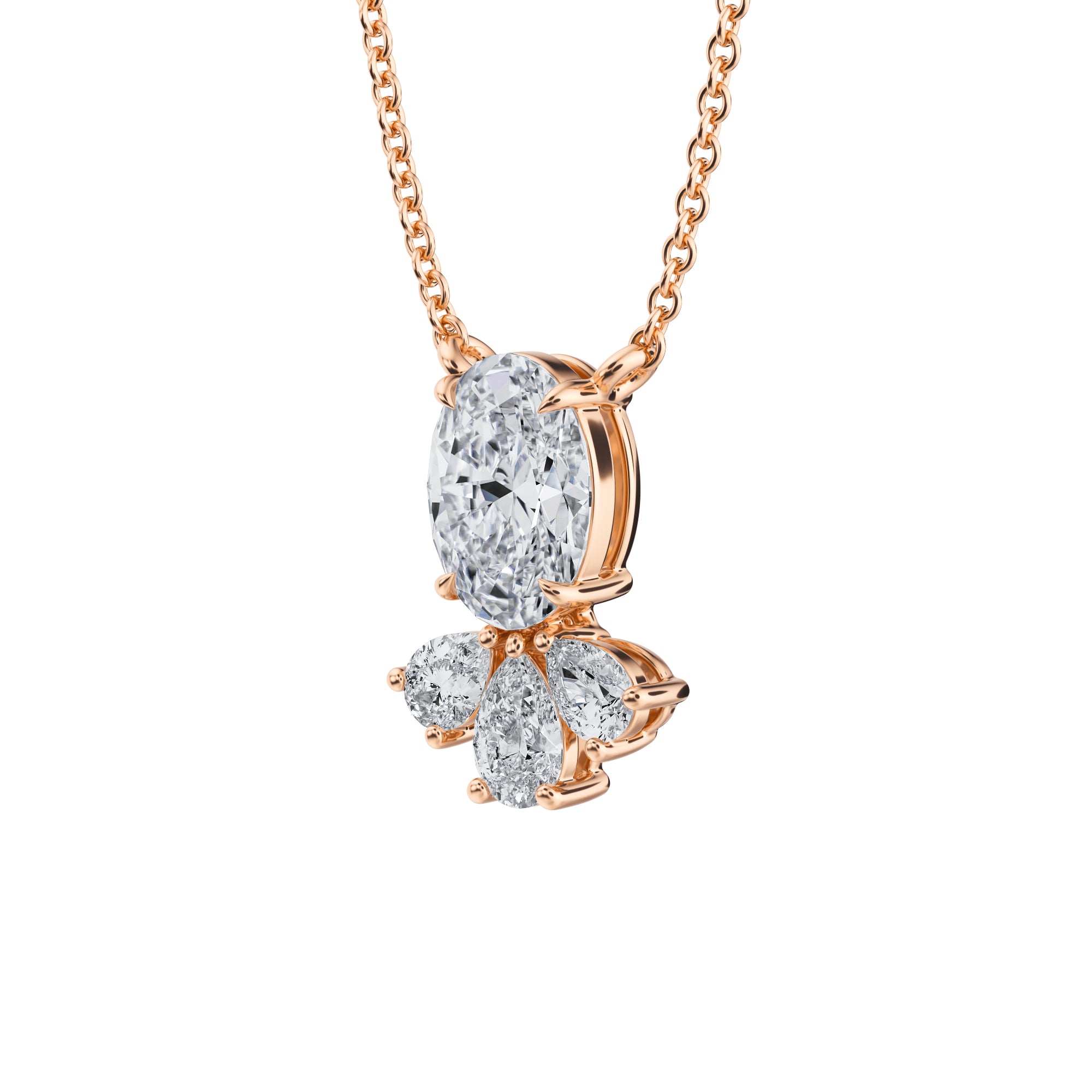 Oval Royal Marquise Cluster Pendant