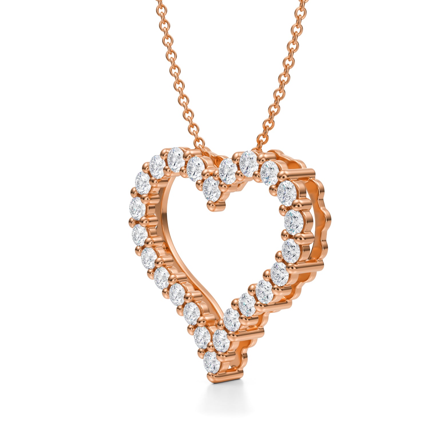 Lab Grown Diamond 2 Way Heart Necklace | 1 ctw