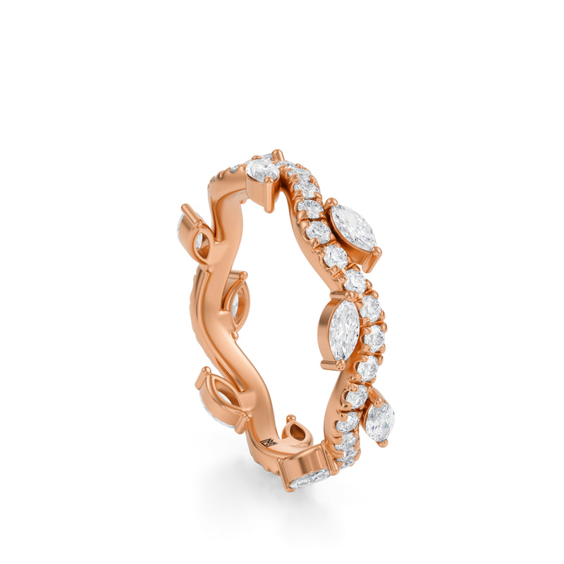 Vine Eternity Diamond Leaf Ring | Prong