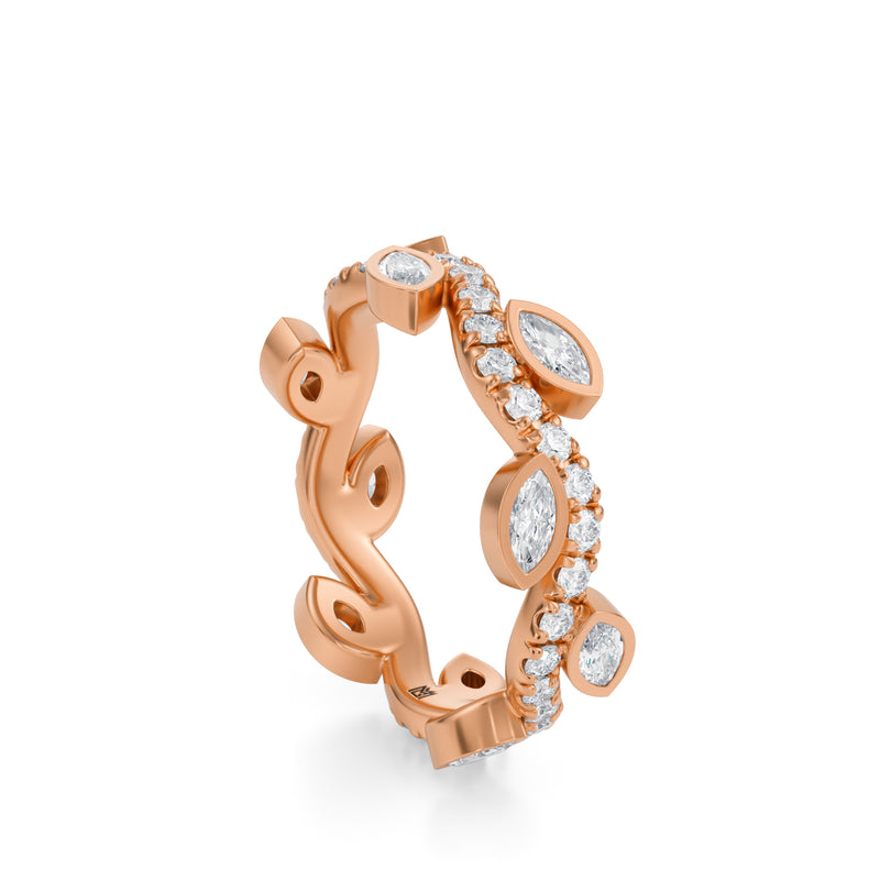 Vine Eternity Diamond Leaf Ring | Bezel