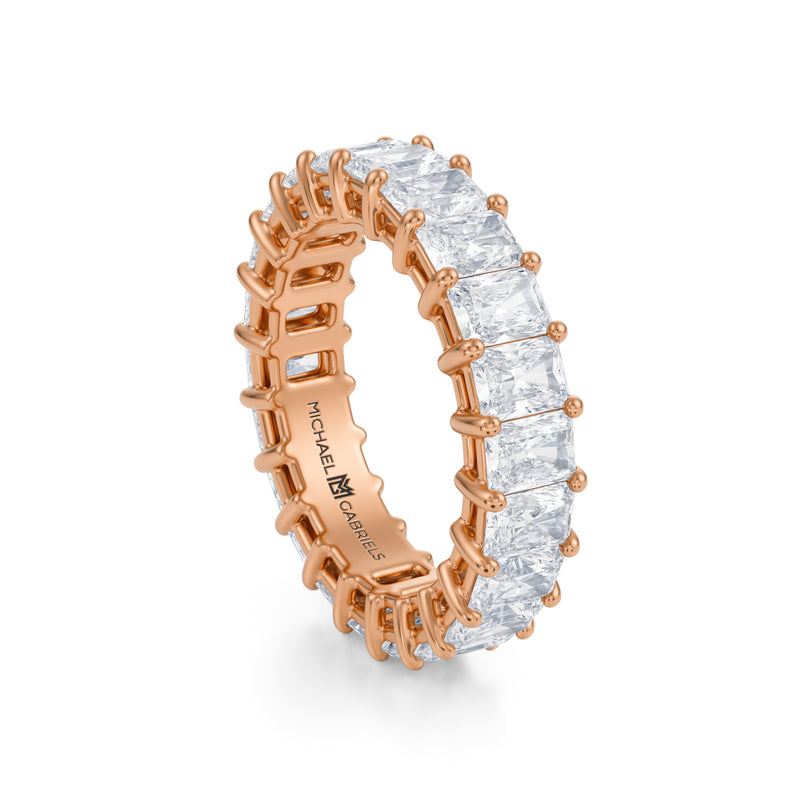 Rose Gold Vertical Radiant Lab Grown Diamond Eternity Band - Small