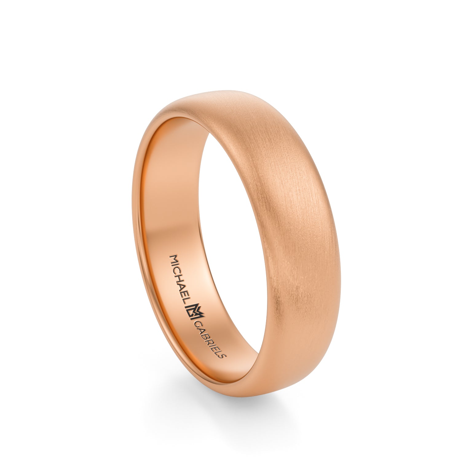 Rose Gold 5mm Mens Wedding Band - Matte