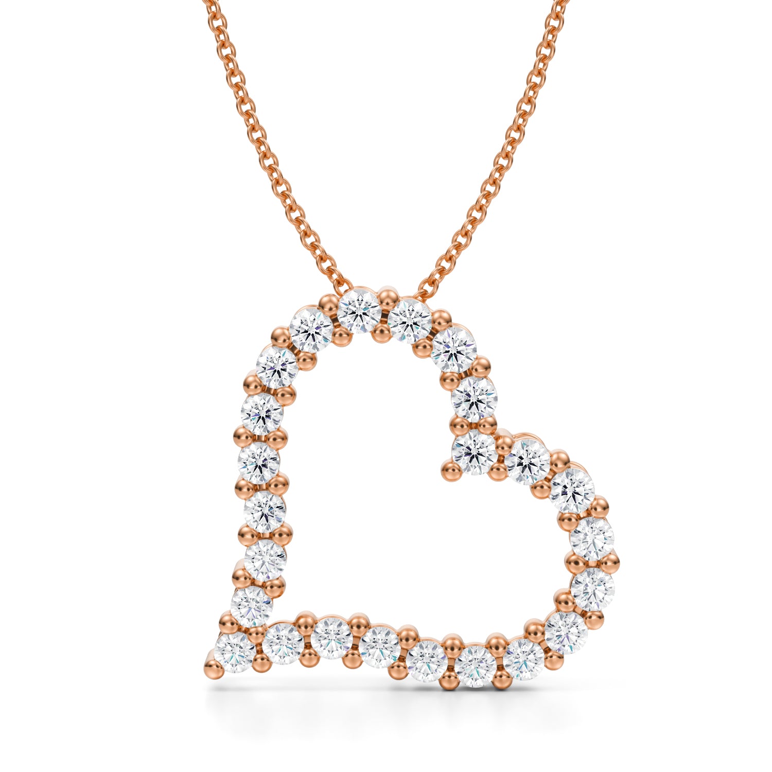 Lab Grown Diamond 2 Way Heart Necklace | 1 ctw