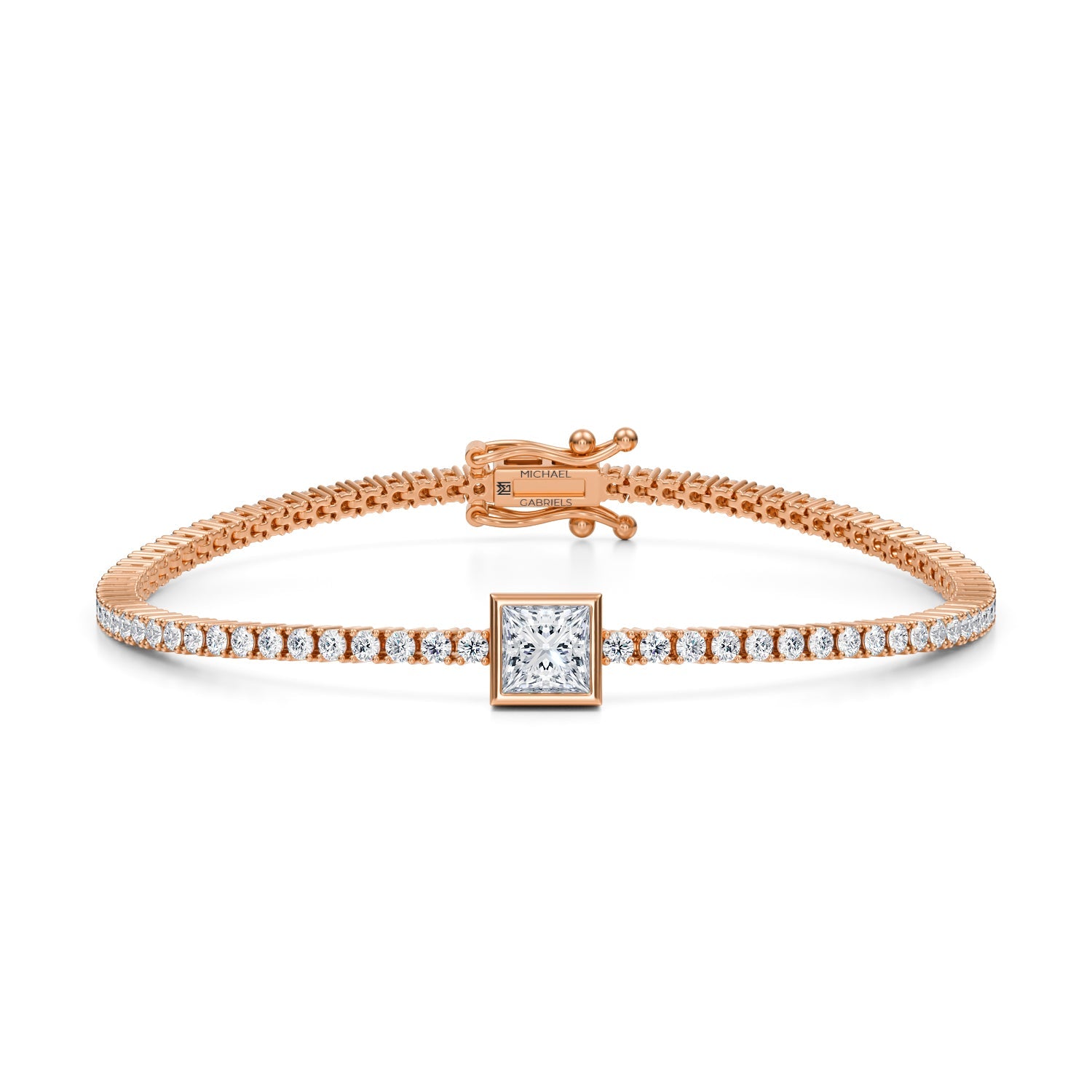 3.5 Carat Princess Cut Single Station Tennis Bracelet