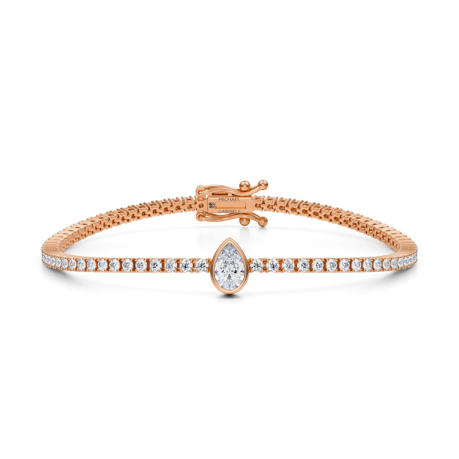 3.5 Carat Pear Single Station Tennis Bracelet