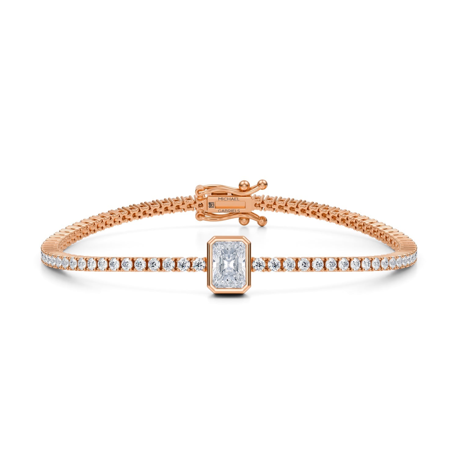 3.5 Carat Radiant Single Station Tennis Bracelet