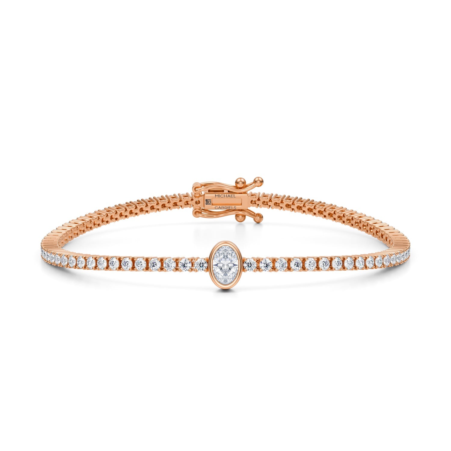 Oval Single Station Tennis Bracelet