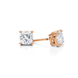 Rose gold lab diamond stud earrings, 3 carats