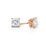 Rose gold lab diamond stud earrings, 4 carats