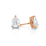 Rose gold lab diamond stud earrings, 4 carats.