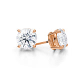 Rose gold 6ct lab diamond stud earrings.