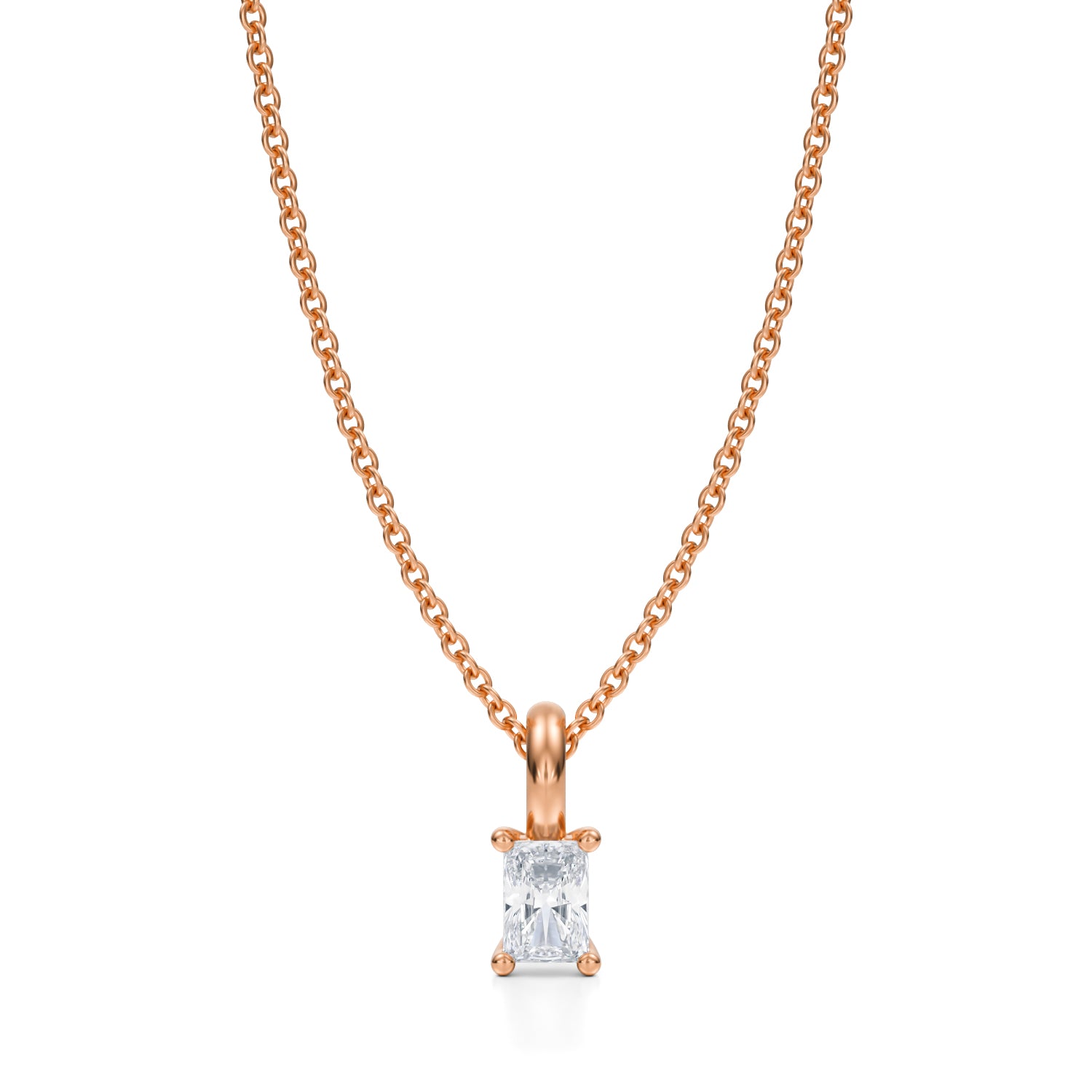 Radiant Lab Grown Diamond Solitaire Pendant