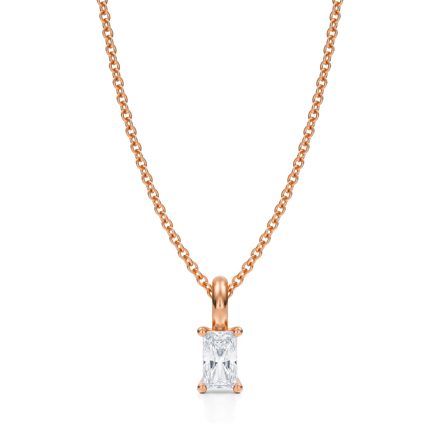 1/3 Carat Radiant Lab Grown Diamond Solitaire Pendant