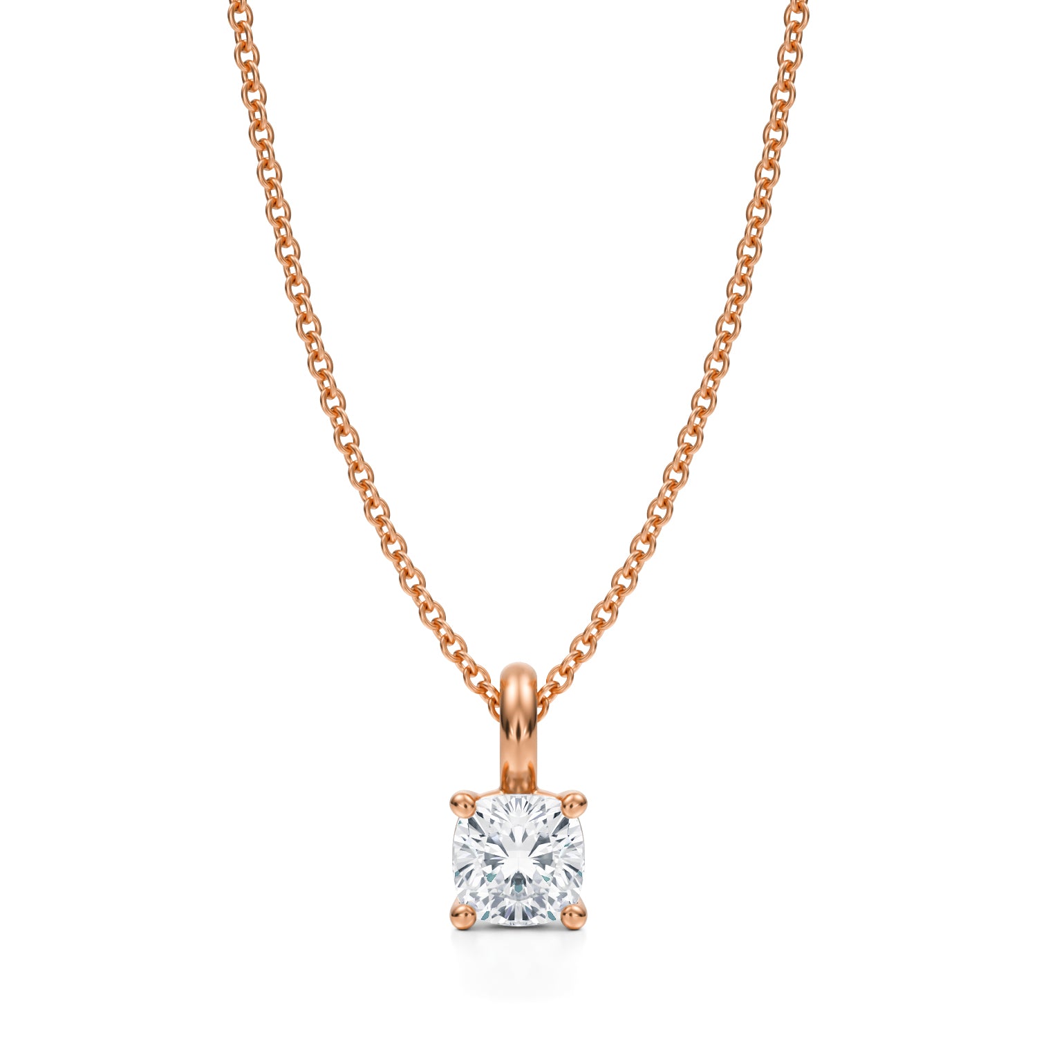 1/2 Carat Cushion Lab Grown Diamond Solitaire Pendant