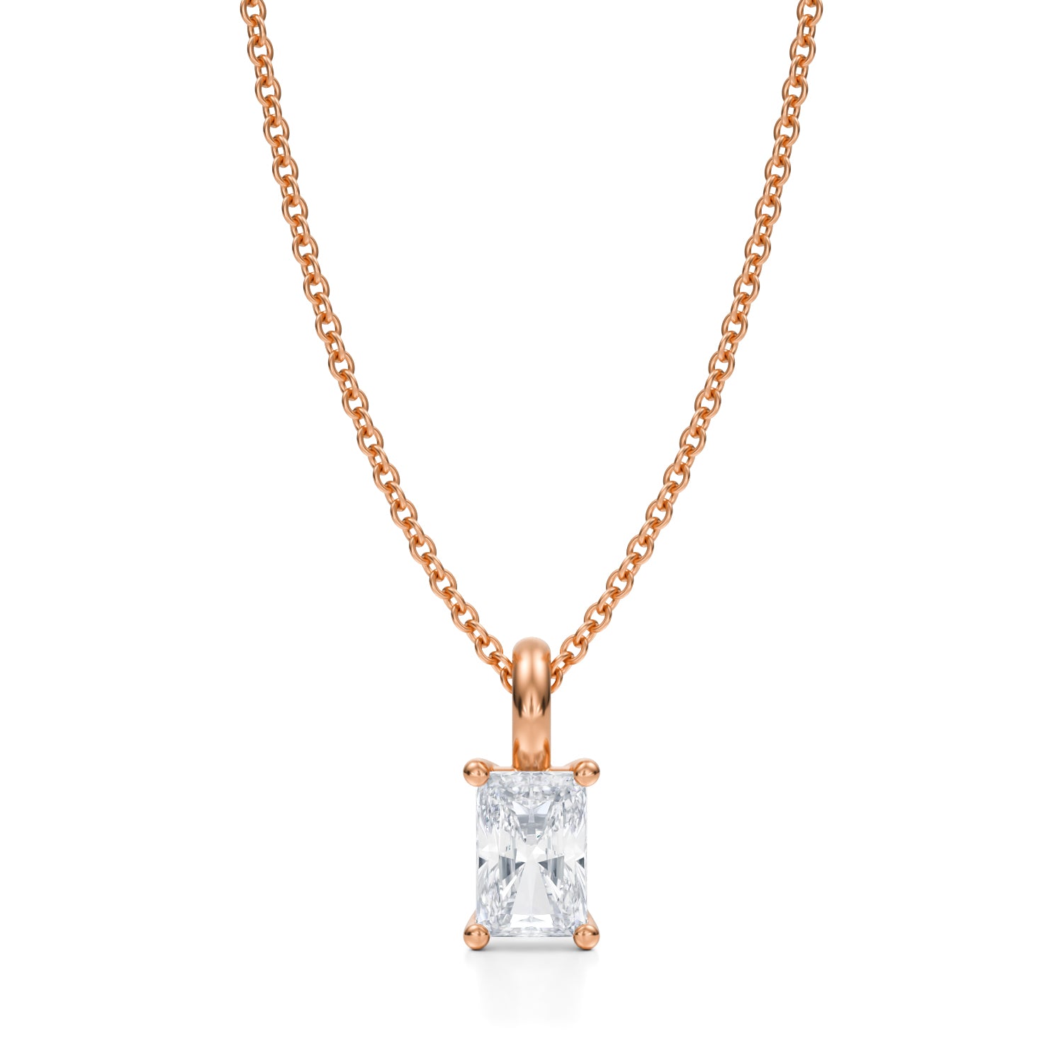 1/2 Carat Radiant Lab Grown Diamond Solitaire Pendant