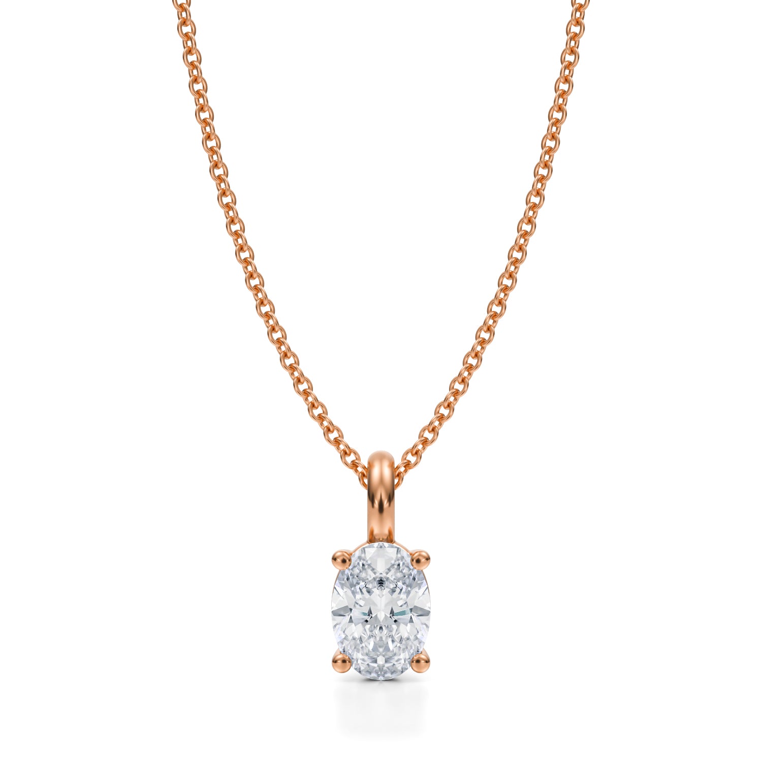 3/4 Carat Oval Lab Grown Diamond Solitaire Pendant