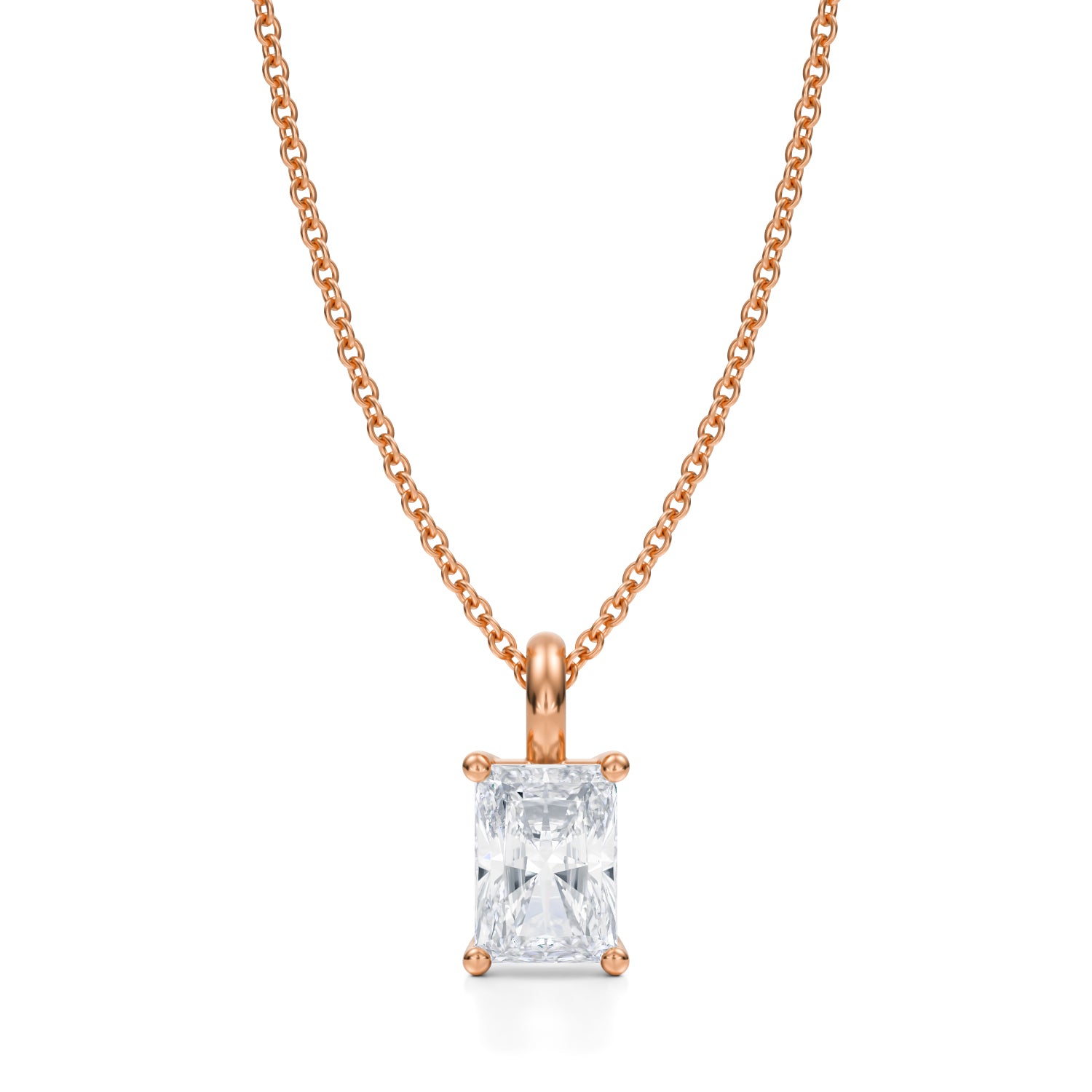 3/4 Carat Radiant Lab Grown Diamond Solitaire Pendant