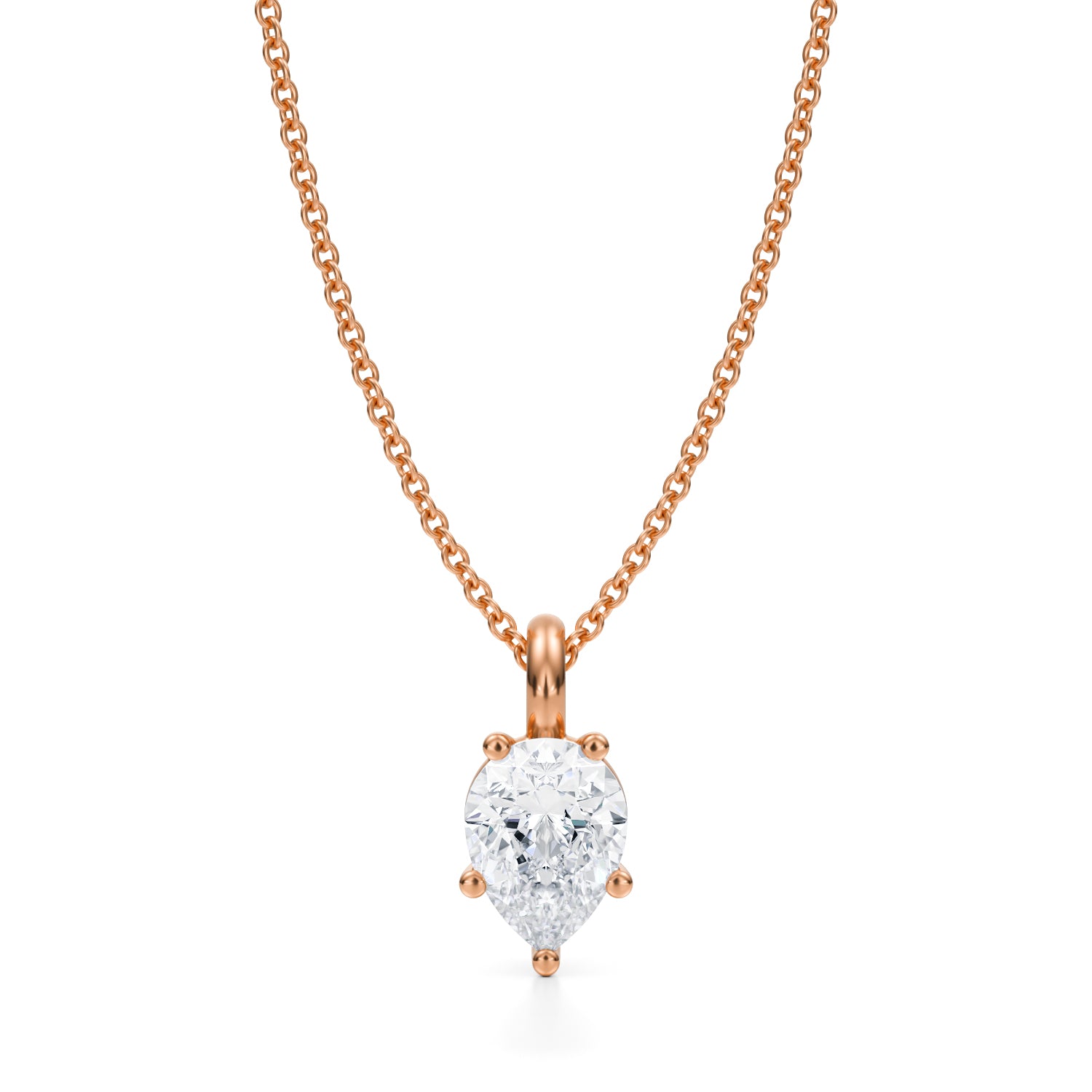 1 Carat Pear Lab Grown Diamond Solitaire Pendant