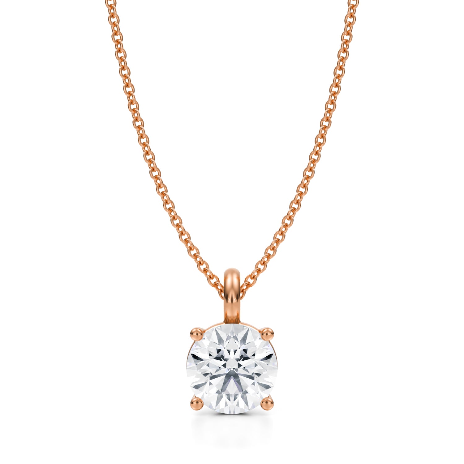 1.5 Carat Round Lab Grown Diamond Solitaire Pendant