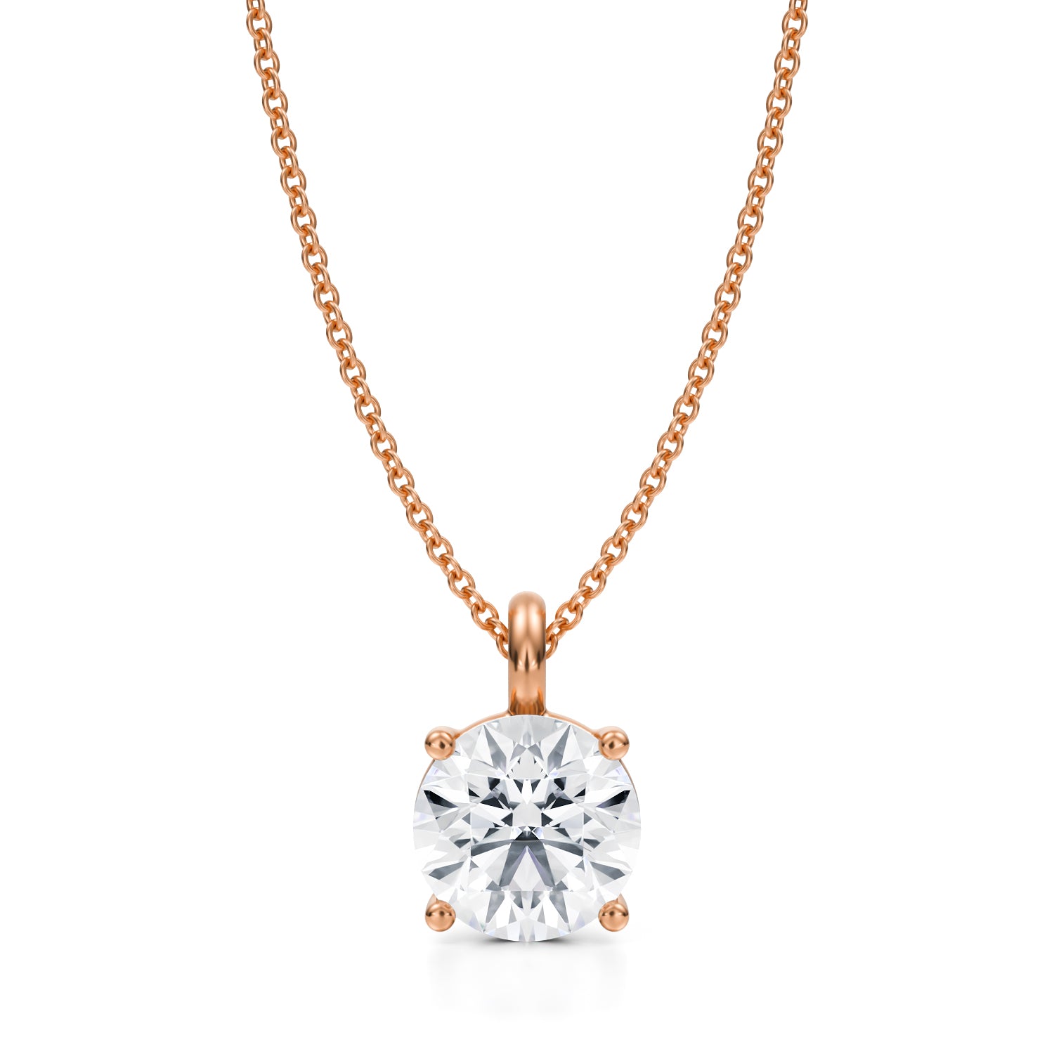 2 Carat Round Lab Grown Diamond Solitaire Pendant