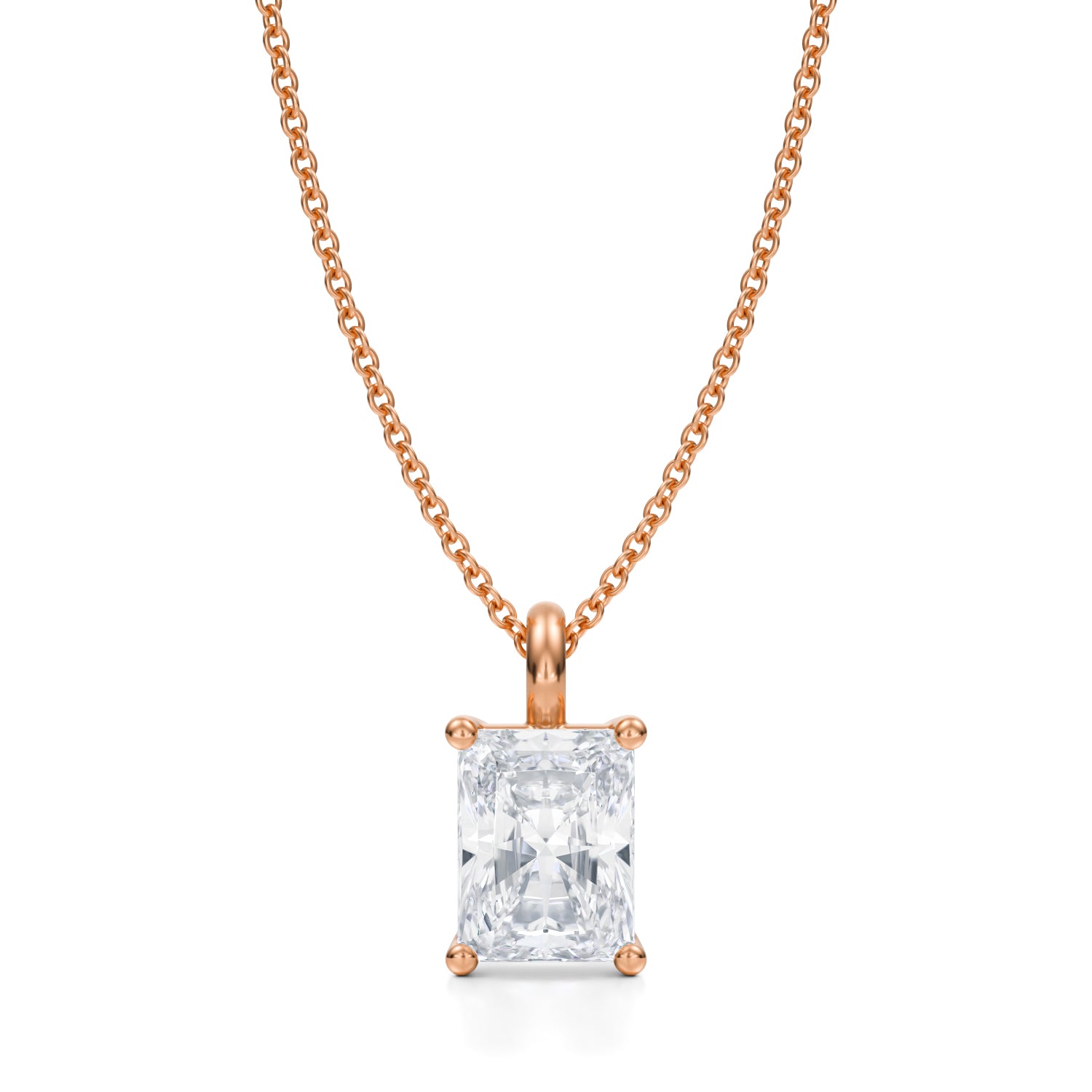 2 Carat Radiant Lab Grown Diamond Solitaire Pendant