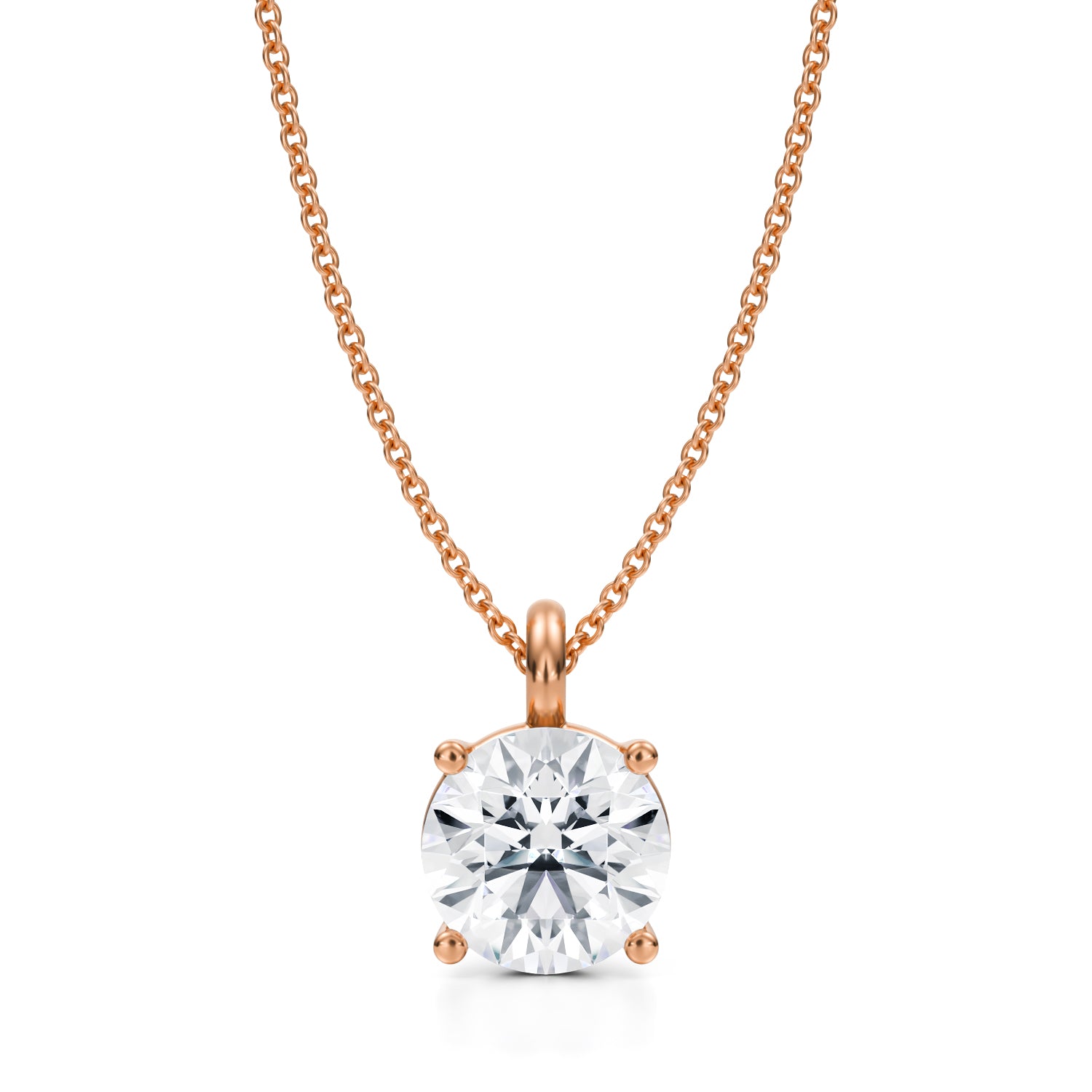 2.5 Carat Round Lab Grown Diamond Solitaire Pendant