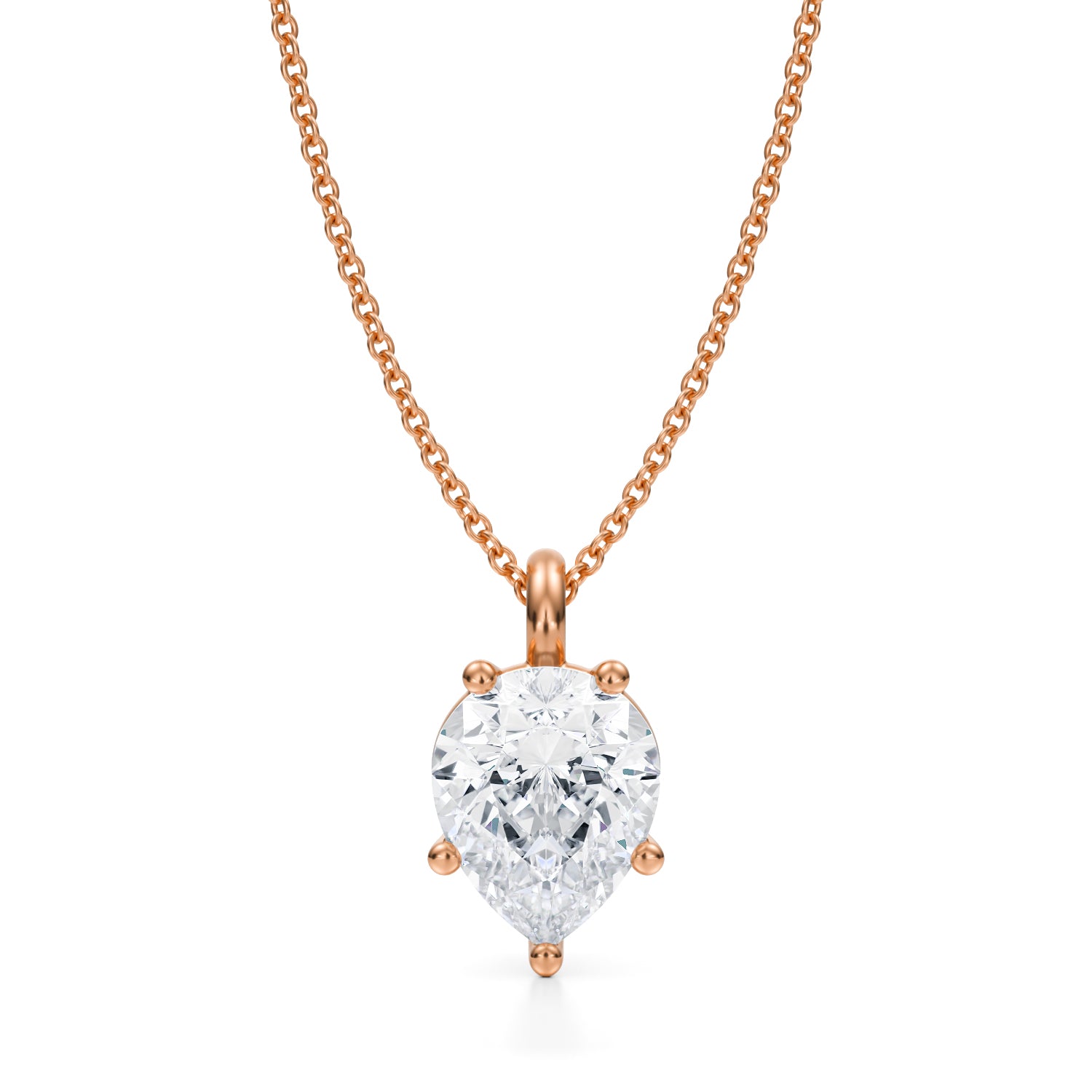 2 1/2 Carat Pear Lab Grown Diamond Solitaire Pendant