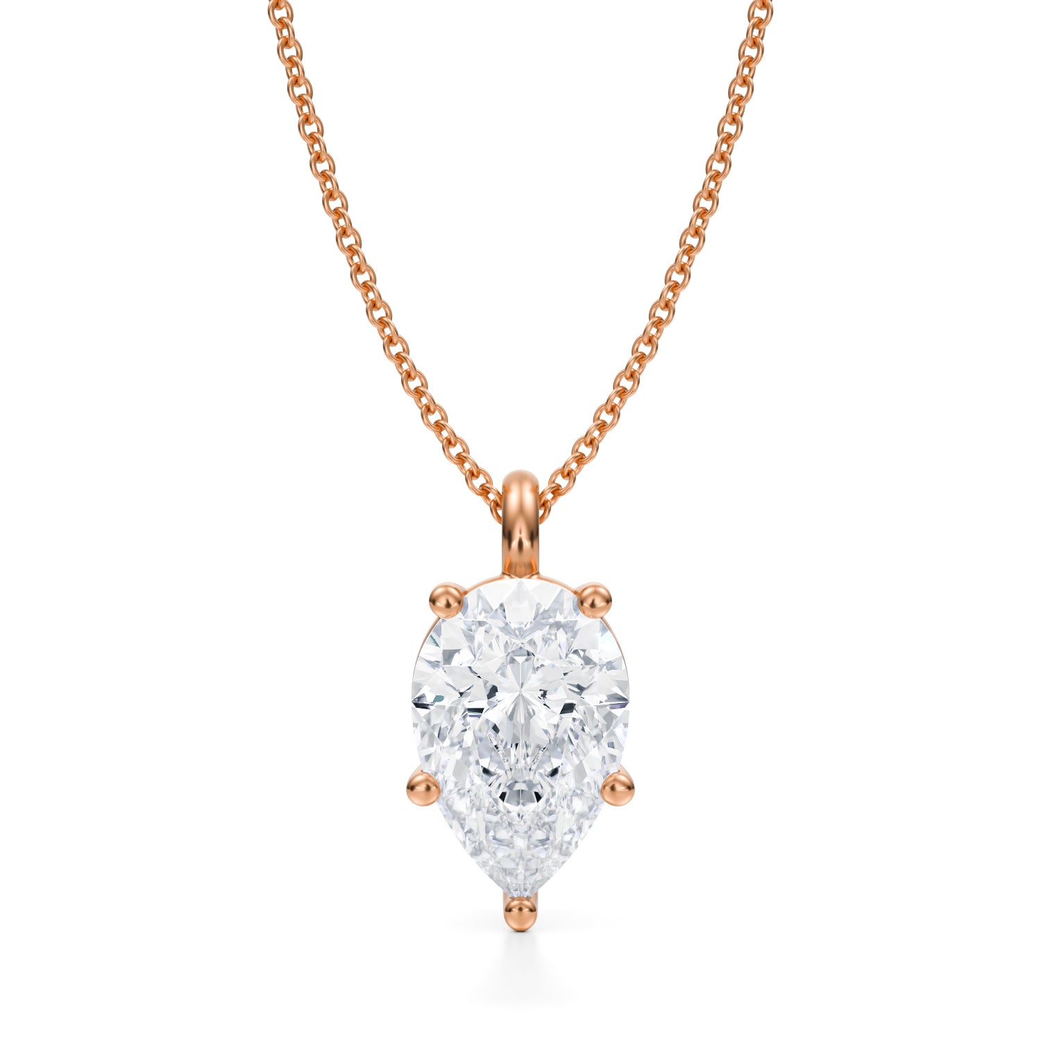 3 Carat Pear Lab Grown Diamond Solitaire Pendant