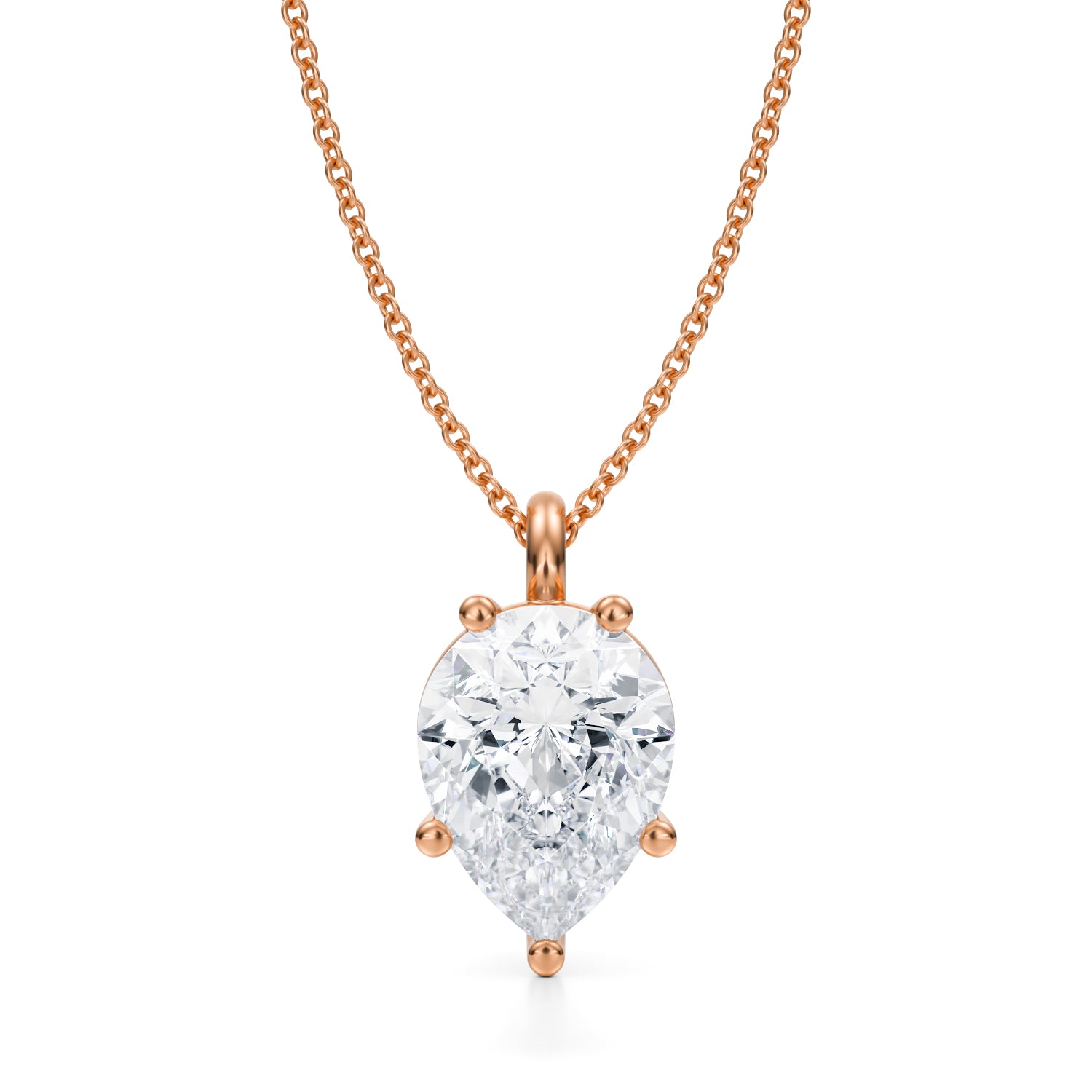 3 1/2 Carat Pear Lab Grown Diamond Solitaire Pendant